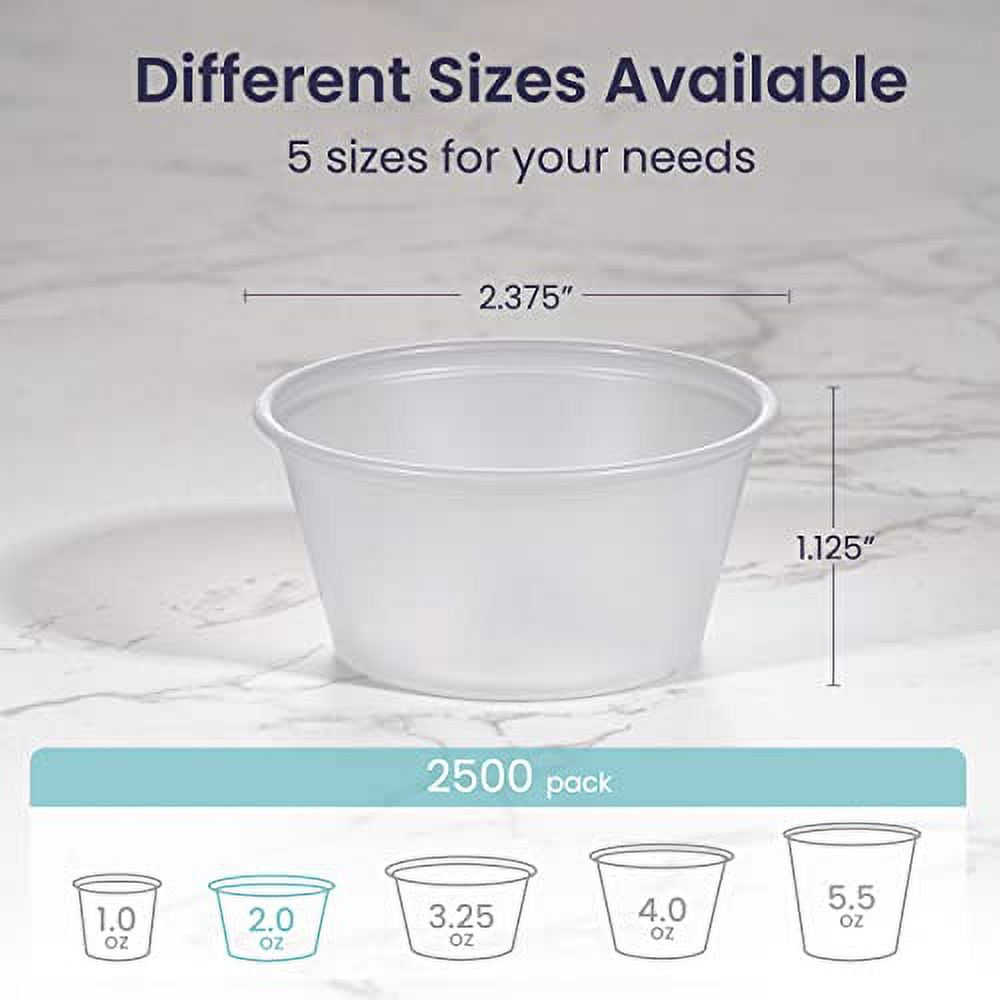 Tugerd 2 oz Portion Cups with Lids - 2500/2500 Combo Case