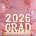 thumbnail image 5 of fsxdhpcsgfc Graduation 2026 LED Long Marquee Light Up Letters 'Grad 2026' Graduation Party For Kindergarten Preschool High School College Graduation Bulk Ornament Ornament Decorations Bulbs, 5 of 5