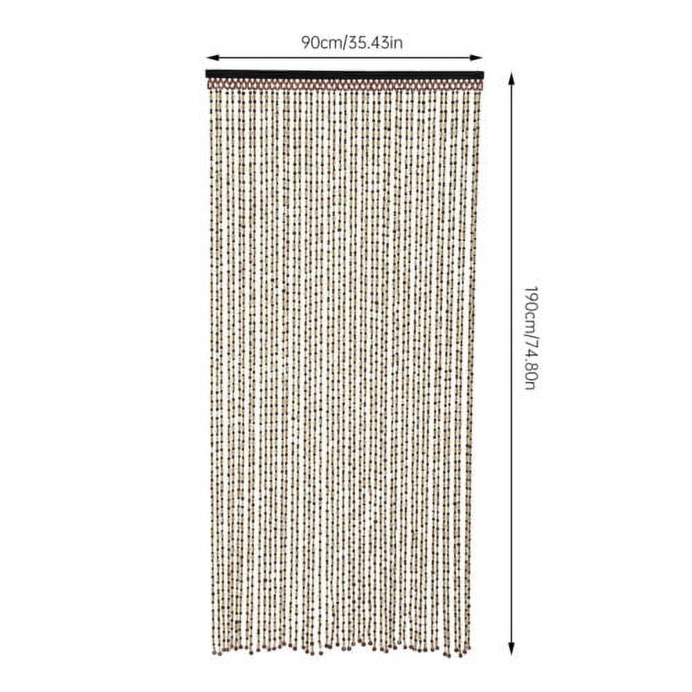 Natural Wood and Bamboo Beaded Curtain-Bamboo Doorway Room Divider Decorative