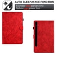 thumbnail image 2 of Tablet Case for Samsung Galaxy Tab S9/S8/S7, Embossed Tree Pattern PU Leather Book Style Smart Auto Wake/Sleep Cover with Stand Card Slots Magnetic Clasp Shockproof Case, Red, 2 of 9