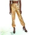 thumbnail image 5 of IBASETOY Female Loose Long Pants Golden Glittering Hip Hop Trousers for Women's Wearing Party Bar KTV Breathable Soft Polyester 30.5inch, 5 of 5