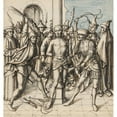 thumbnail image 2 of Circle Of Hans Holbein The Elder 20x21 Gold Ornate Framed and Double Matted Museum Art Print Titled - The Flagellation of Christ (1500), 2 of 4