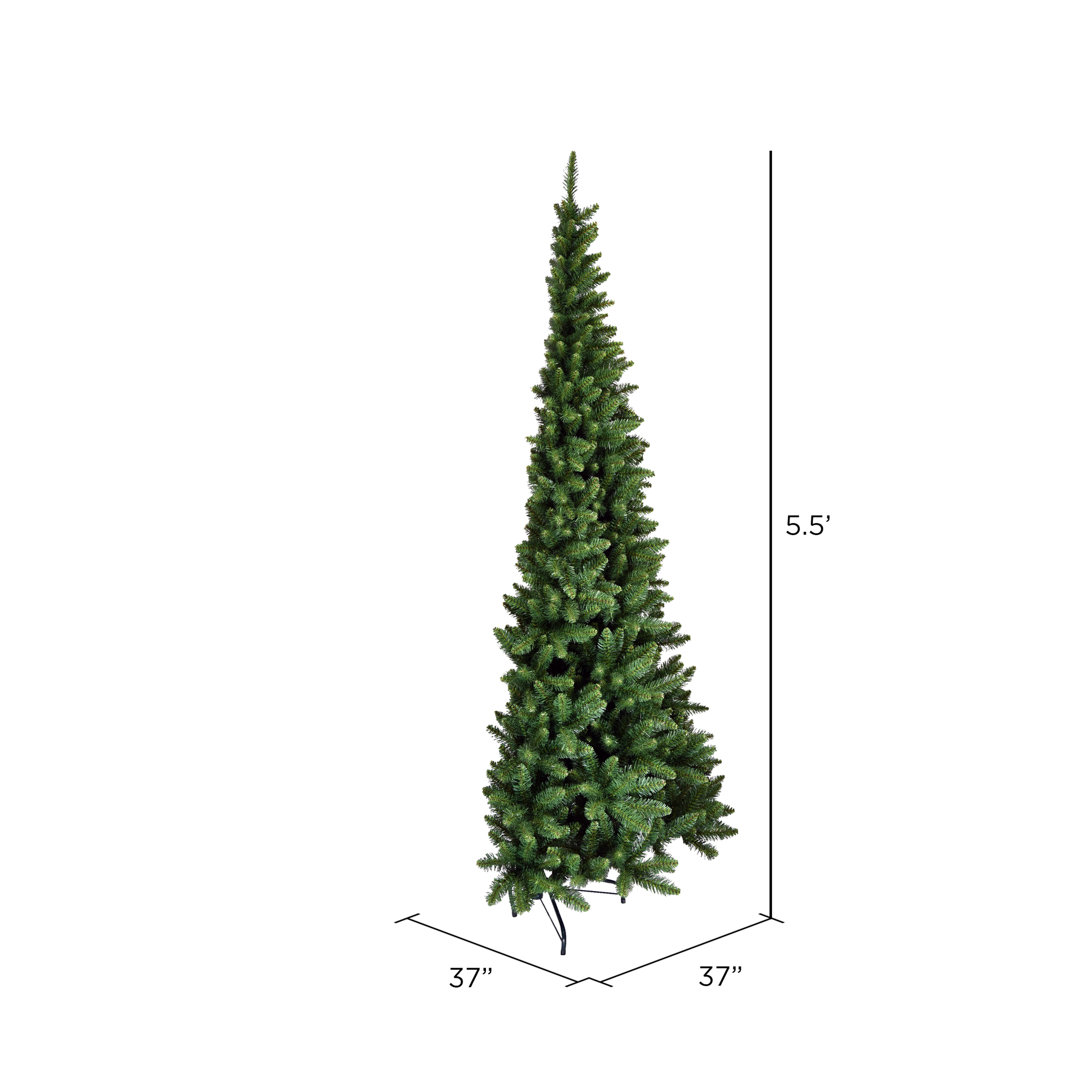 Vickerman 5.5' x 37" Chapel Pine Artificial Christmas Half Tree, Unlit
