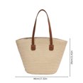 thumbnail image 3 of Straw Beach Bag Summer Woven Shoulder Tote Bags Purse For Women Khaki Bag, Leodye Must Have Household Items, 3 of 6