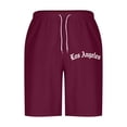 thumbnail image 5 of ctdiral Big and Tall Beach Shorts for Man Summer Loose Fit Drawstring Lounge Shorts Letter Print Straight Leg Short Pants with Pockets, 5 of 5