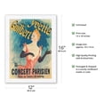 thumbnail image 2 of Guilbert Yvette - Every Evening at the Parisian Concert - Vintage Cabaret Poster by Jules Chéret c.1800s - Japanese Unryu Rice Paper Art Print (Unframed) 12 x 16 in, 2 of 4