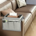 thumbnail image 4 of Organizers and Storage,Couch Sofa Armrest Organiser Arm Chair Caddy Bedside Storage Pocket with 5 Pockets Remote Organizer Bed Storage Pocket Bag for Cellphone Tablet Notepad Book, 4 of 9
