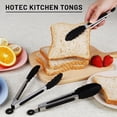 thumbnail image 4 of Serving Tongs Kitchen Tongs - Heat Resistant, Premium Stainless Steel Locking Cooking Tongs with Silicone Tips, Mini Tongs with Silicone Tips 7-Inch Kitchen Tongs, Set of 3 (Green), 4 of 6