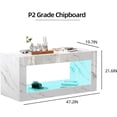 thumbnail image 6 of Coffee Tables for Living Room, Modern High Gloss Marble Print Center Table with LED Lights for Coffee and More, White, 6 of 6