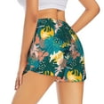 thumbnail image 3 of Bixox Women's Hawaiian Style pattern 2 in 1 Running Shorts - Lightweight Athletic Workout Gym Yoga Shorts Liner with Pockets - Small, 3 of 7