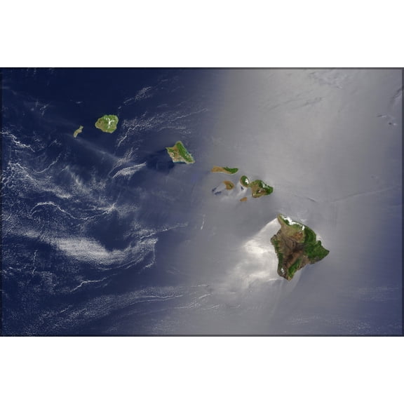 24"x36" Gallery Poster, hawaii Satellite view of Hawaii archipellago