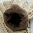 thumbnail image 5 of Fashion Women's Full Finger Plus Velvet Bow Leather Gloves Winter Outdoor Cycling Thick Warm Touch Screen Driving Mittens S185 (Beige,One Size), 5 of 6