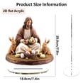 thumbnail image 2 of Christmas Table Decorations Christian Standing Decor Jesus with Lion Lamb and Dove Statues Desktop Ornaments for Tabletop Christian Themed Party, 2 of 9