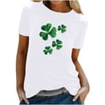 thumbnail image 1 of Besolor T-Shirts de la Saint-Patrick pour Femmes Été Col Rond Manches Courtes Tuniques Tops Décontractés Blouse Graphique Ample, 1 of 6