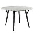thumbnail image 2 of Modway Gallant 50" Round Performance Artificial Marble Dining Table in Black White, 2 of 8