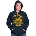 thumbnail image 4 of Funny Virginia Thanksgiving VA Turkey Unisex Fleece Graphic Zip Up Hoodie Brisco Brands 2X, 4 of 5