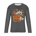 thumbnail image 6 of UVEASISHA Big and Tall Halloween Graphic Tees for Men Novelty Letter Print Long Sleeve T-Shirts Holiday Casual Crewneck Pullover Tops Birthday Gifts Dark Gray XXL, 6 of 6
