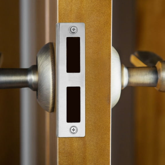 OUNONA 4Sets Stainless Steel Door Reinforcement Plates with Deadbolt Cover for Home Doors