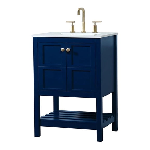 24 inch single bathroom vanity in blue