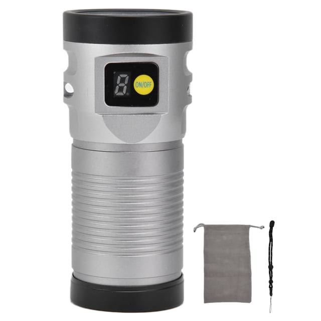 Linterna LED brillante de 8 modos, tipo C, 9000 mAh, resistente al agua, multifuncional, para exteriores, para camping, color gris.