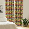 thumbnail image 2 of Ambesonne Graffiti Curtains, Hip Hop Culture Design, Pair of 28"x63", Multicolor, 2 of 5