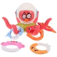 thumbnail image 1 of 1 juego de juguetes de baño con forma de pulpo para lanzar aros, juego interactivo para bebés, juguete sensorial acuático para bañarse, piscina y jugar al aire libre., 1 of 8
