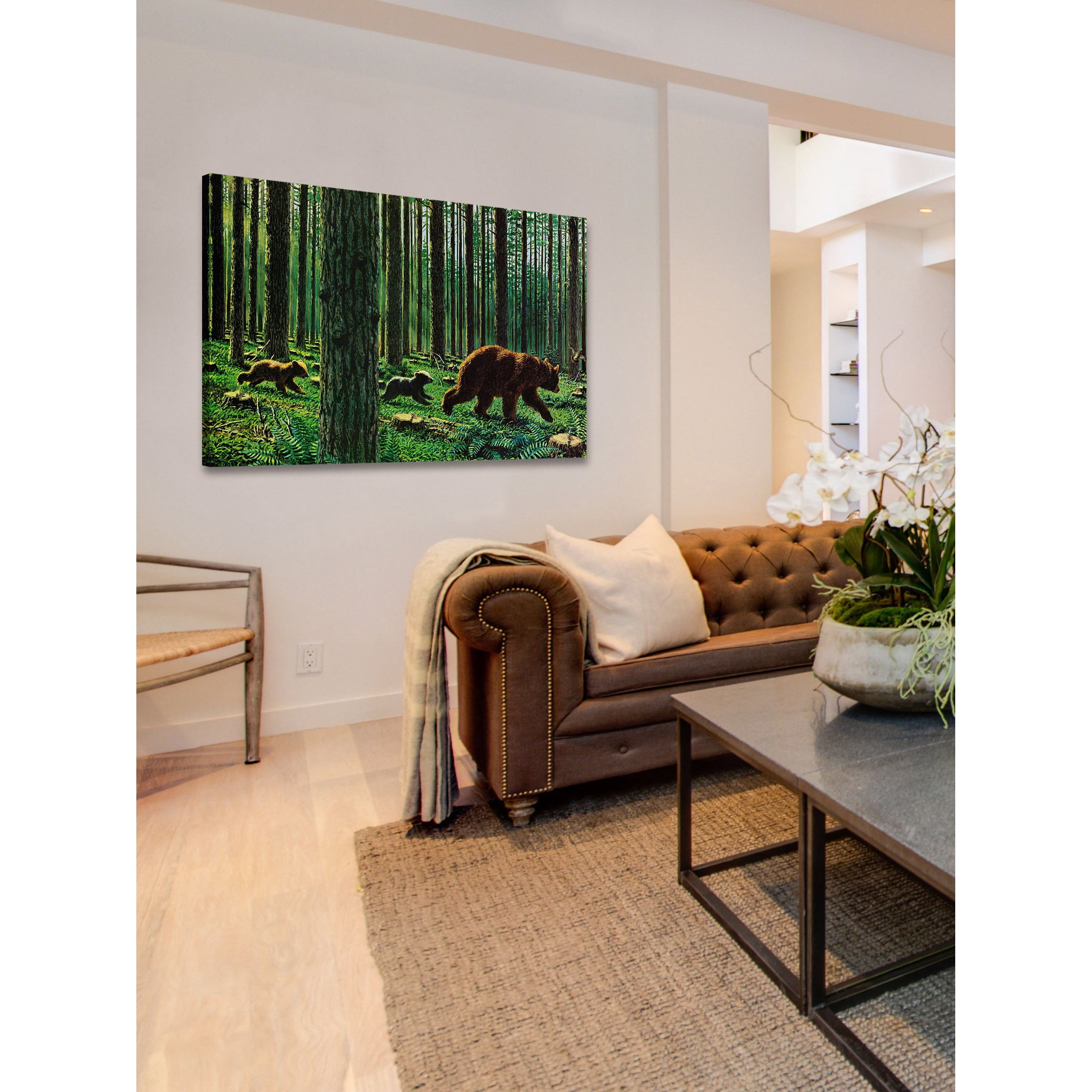 "Bear Walk" Painting Print on Wrapped Canvas