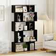 thumbnail image 4 of Costway 2 PCS 5-Tier Geometric Bookshelf with Open Shelves Closed-back Cubes for Living Room Black, 4 of 9