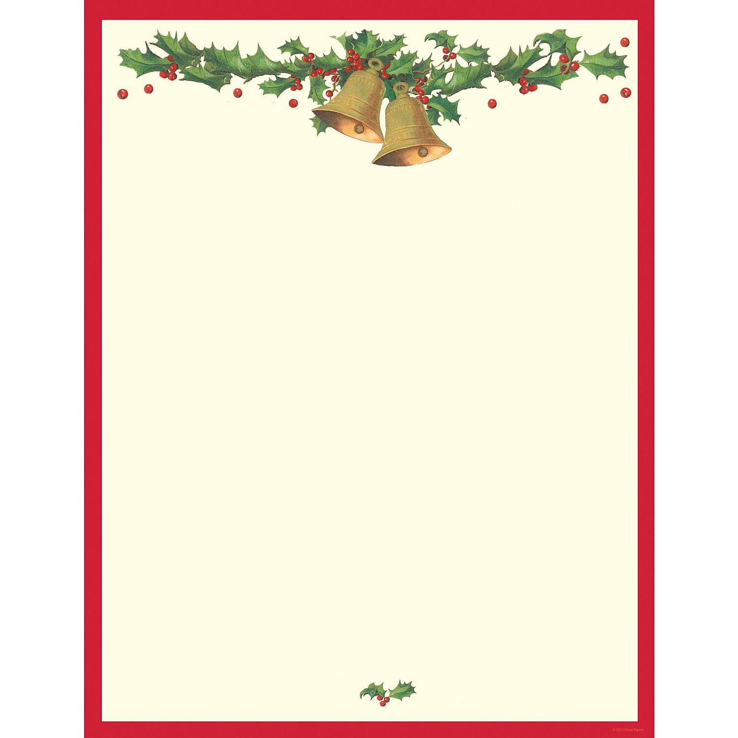 11 x 8.5 25 count 20103016 Great Papers Falling Holly Letterhead