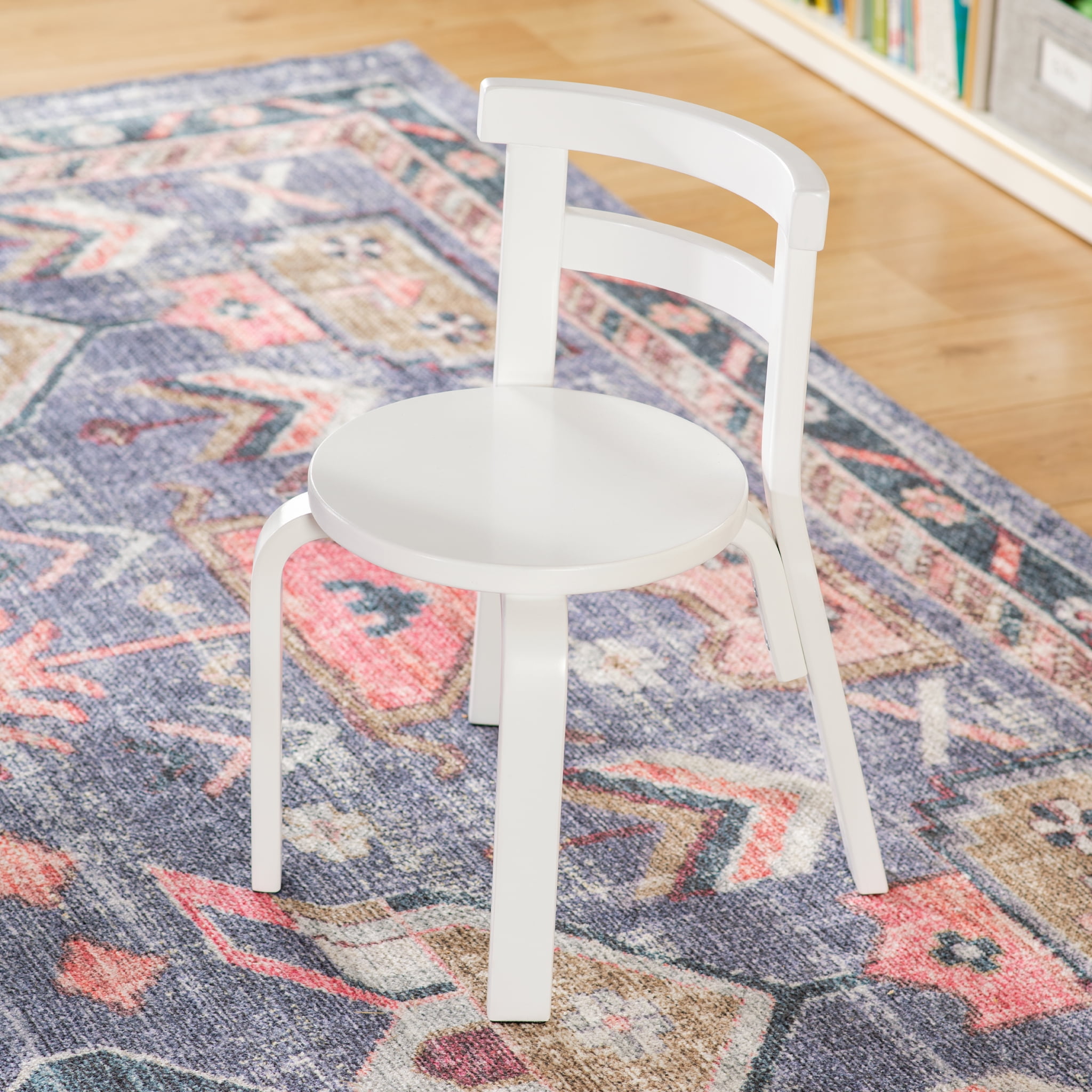 Guidecraft Nordic Table and Chair Set-White: Wood Round Table for Kids w/ 4 Chairs, Kids Furniture for Playroom & Bedroom | Classroom & Daycare Montessori Toddler Activity Desk for Crafting & Writing
