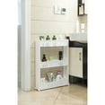 thumbnail image 4 of Plastic Storage Cabinet Organizer 3 Shelf Cart Rack Tower with Wheels, 4 of 7