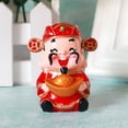 thumbnail image 2 of God Of Wealth Couple Mini Feng Shui Statue Little Monk Buddha Figurine Happy Buddha Resin Cute Car Ornament Desktop Decoration, 2 of 4
