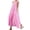 Pink, variant on Women's Black Cotton Chambray Button-Down Shirt Dress Boho Beach Sundress Loose Fit Long with Pockets
