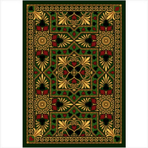 Jackpot Emerald 7 ft.8 in. x 10 ft.9 in.  WearOn Nylon Machine Tufted- Cut Pile Gaming and Entertainment Rug