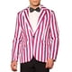thumbnail image 1 of BLAZERS PARA HOMBRES INSPIRADOS EN CHIC, PATRÓN A RAYAS, CHAQUETA DE CUELLO CON SOLAPA DE UN BOTÓN XL ROJO Y BLANCO, 1 of 6