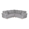 thumbnail image 2 of Sala Esquinera de Velvet Gris Claro Makora Modelo Elton, 2 of 8