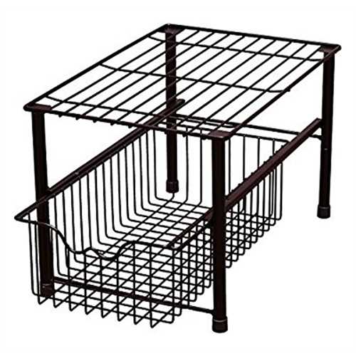 decobros stackable under sink sliding basket organizer drawer