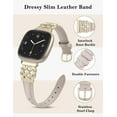 thumbnail image 3 of TOYOUTHS Leather Band Compatible with Fitbit Versa 4/Versa 3/Fitbit Sense 2/Sense Band Women, Slim Thin Dressy Designer Premium Leather Strap with Interlock Buckle for Versa 3 4 Sense 2 Smartwatch, 3 of 7