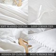 thumbnail image 3 of Botoutin Pom Pom Duvet Cover Set Twin Size, White Solid Color Farmhouse Bedding Set with White Fringe Ball,Breathable Washed Microfiber Cover - 2 Pieces (White, Queen), 3 of 4