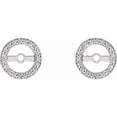 thumbnail image 2 of 14k White Gold 5.1mm Polished 0.13 Dwt Diamond Earrings Jackets Earring Jacket for Women, 2 of 2