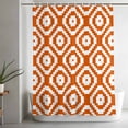 thumbnail image 5 of Orange White Geometric Small Stall Shower Curtain, Waterproof Shower Curtains for Bathroom, Modern Abstract Art Washable Fabric Cloth Bath Curtain for Bathtub Decoration with Hooks 36x78 Inches, 5 of 9