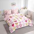 thumbnail image 3 of Homewish Graffiti Heart Print 7-Piece Twin Bedding Sets,Pink Fairy Tale Bedding Comforter Set,Boho Style Loves Sheet Sets For Girls Kids,Luxury Bedroom Decor Reversible, 3 of 8