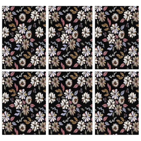 6 Pcs Funny Kitchen Towels,Pioneer Flower Floral Print Pattern Microfiber Dish Towels,Kitchen Tea Towels,Kitchen Towel Set (18" X 26")