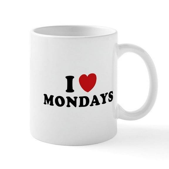 CafePress - I Love Mondays Mug - 11 oz Ceramic Mug - Novelty Coffee Tea Cup