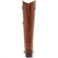 thumbnail image 2 of INC Womens Brown Elastic Goring Pull Tab At Sides Cushioned Studded Fawne Round Toe Block Heel Zip-Up Leather Riding Boot 7.5, 2 of 4