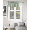 thumbnail image 2 of Sage Green Curtain Valances for Windows Treatment Tier Curtains, Country French Rustic Buffalo Plaid Check Curtain Short Valance Curtain Rod Pocket Curtains for Kitchen Living Room, 54x18 in, 2 of 6