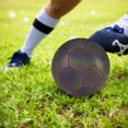 thumbnail image 3 of Soidarity Fútbol de entrenamiento de PU, tamaño estándar, patrón de moda, luminoso, aplicación amplia, entrenamiento de fútbol Ropa Deportiva, Zapatos colores hexagonales Talla 4, 3 of 6