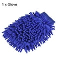 thumbnail image 3 of Uxcell Double-Sided Microfiber Soft Chenille Dusting Wash Mitten, Dark Blue, 3 of 5