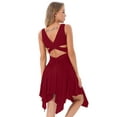 thumbnail image 2 of CHICTRY Womens Lyrical Dance Costume Cutout High Low Skirt Camisole Ballet Leotard Dress, 2 of 7