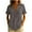 Gray, variant on Posijego Cotton Linen Tops for Women V Neck Short Sleeve Collared Dressy Blouses Lightweight Casual Shirts for Ladies